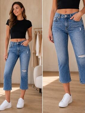 Silver Jeans “Elyse” Capri Straight Jeans